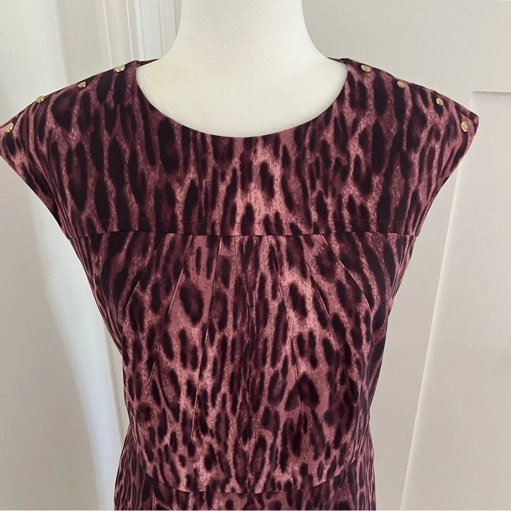 Michael Kors Classic Dress Purple animal print Size 8 *S6